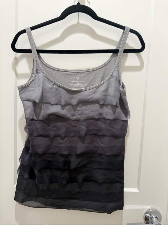 New York & Company Tops - New York & Company Gray Ombre Ruffle Tier Tank Top